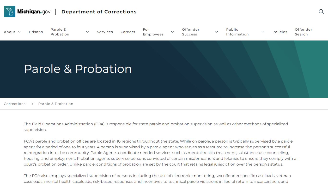 Parole & Probation - Michigan